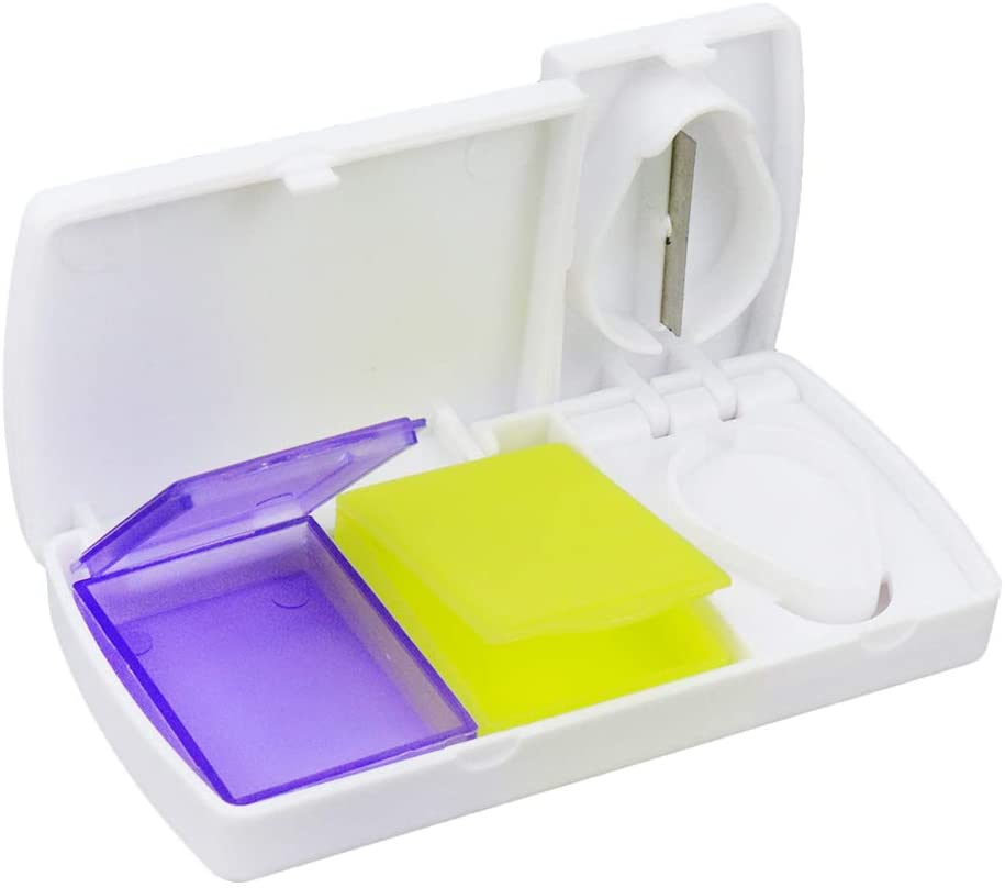 Kotak Penyimpanan Pil Plastik Portabel Kecil dengan Pemotong